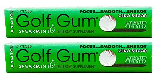 Golf Gum The Golfers Gum - Liquid Core Xylitol Gum Sugar-Free Aspartame-Free Caffeinated Gum Spearmint 5 Pieces of Gum Per Pack 2 Pack Golf Gum The Golfers Gum - Liquid Core Xylitol Gum Sugar-Free Aspartame-Free Caffeinated Gum Spearmint 5 Pieces of Gum Per Pack 2 Pack