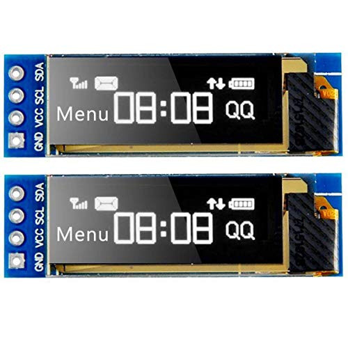 MakerFocus 2pcs I2C OLED Display Module 0_91 Inch I2C SSD1306 OLED Display Module White I2C OLED Screen Driver DC 3_3V~5V for Ar duino