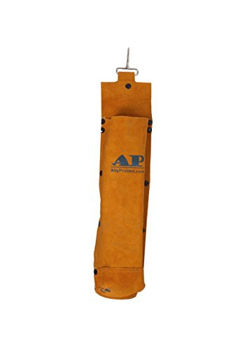 AllyProtect Split Cowhide Leather Electrode Flame Retardant Welding Rod HolderElectrode HolderWelding Rod Storage ContainerGolden