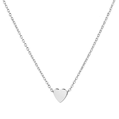 YANCHUN Silver Heart Choker Necklace Gold Star Necklace for Women Dainty Layer Necklaces for Teen Girls Gift?Silver Heart Star?