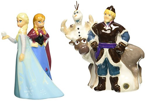 Westland Giftware Disney Frozen Magnetic Ceramic Salt  and  Pepper Shaker Set Multicolor