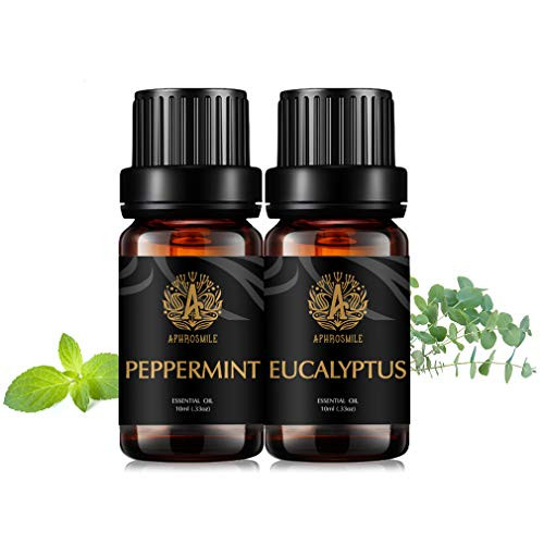 Aphrosmile Peppermint Eucalyptus Essential Oil - 100% Pure Peppermint Eucalyptus Oil Organic Therapeutic-Grade Aromatherapy Essential Oil 10mL0_33oz Aphrosmile Peppermint Eucalyptus Essential Oil - 100% Pure Peppermint Eucalyptus Oil Organic Therapeutic-Grade Aromatherapy Essential Oil 10mL0_33oz