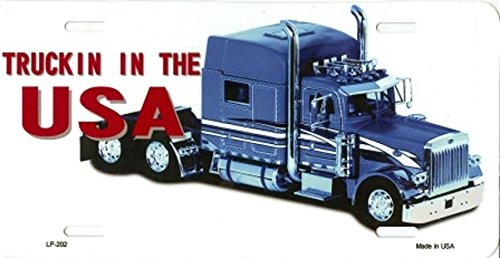 Trucking in the USA Aluminum Automotive Novelty License Plate Tag Sign