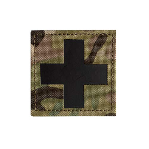 2x2 inch Multicam Infrared IR Medic Cross MED EMS EMT First Aid IFAK Patch with Hook and Loop