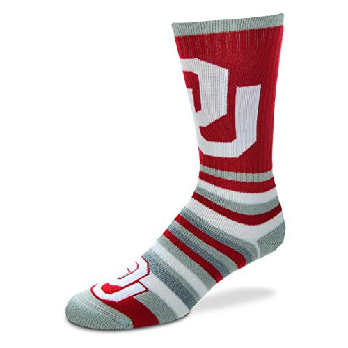 For Bare Feet NCAA Lotta-Stripe Mens Crew Socks-Oklahoma Sooners For Bare Feet NCAA Lotta-Stripe Mens Crew Socks-Oklahoma Sooners