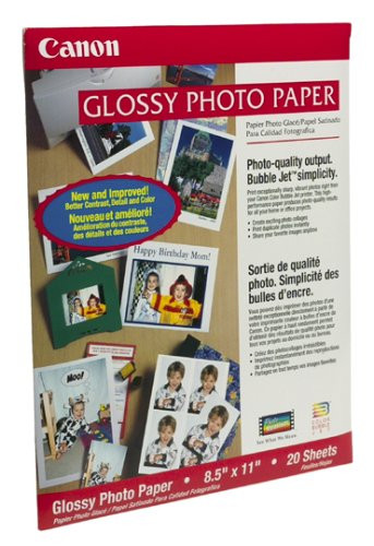 Canon GP201 Glossy Photo Paper for Bubble Jet Color Printers (20 Sheets)