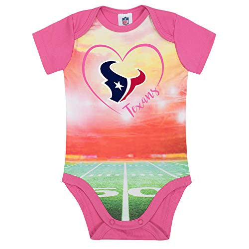 NFL Houston Texans Baby-Girls Short-Sleeve Bodysuit Pink 6-9 Months