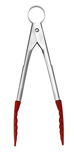 Cuisipro Stainless Steel Silicone Mini Tongs 7 Red