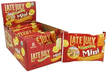 Late July Organic - Mini Organic Bite Size Sandwich Crackers Cheddar Cheese - 8 Packs