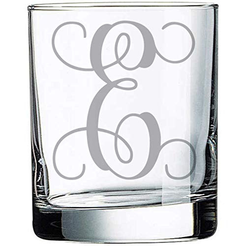 Alankathy mugs Monogram Etched Rock Glass Wine glass E