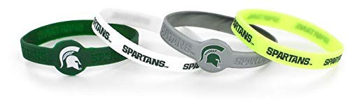 NCAA Michigan State Spartans Silicone Bracelets 4-Pack
