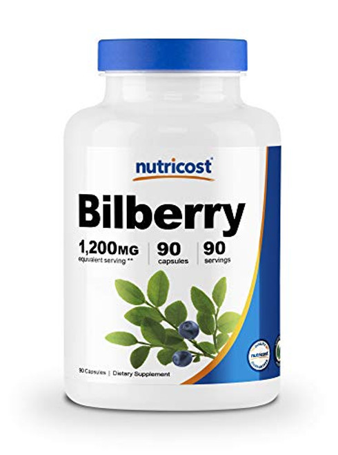 Nutricost Bilberry Capsules 1200mg 90 Veggie Capsules - Gluten Free and Non-GMO Nutricost Bilberry Capsules 1200mg 90 Veggie Capsules - Gluten Free and Non-GMO
