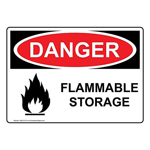 Danger Flammable Storage OSHA Label Decal 10x7 inch Vinyl for Hazmat by ComplianceSigns Danger Flammable Storage OSHA Label Decal 10x7 inch Vinyl for Hazmat by ComplianceSigns