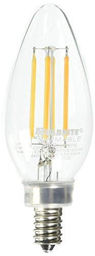 Bulbrite LED Filament B11 Dimmable Candelabra Screw Base E12 Edison Light Bulb 40 Watt Equivalent 3000K