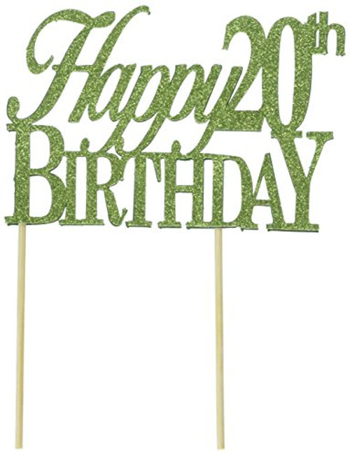 All About Details Lime Green Happy-20th-birthday Cake Topper 6 x 8 All About Details Lime Green Happy-20th-birthday Cake Topper 6 x 8