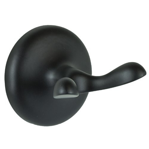 Burton Harbor Double Robe Hook Bathroom Hardware Bath Accessory Matte Black