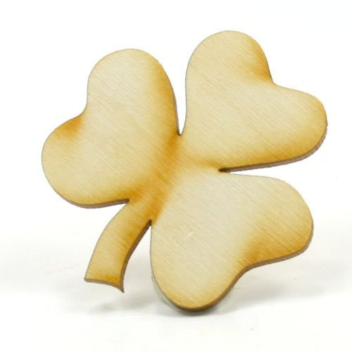 Mylittlewoodshop - Pkg of 3 - Shamrock - 2 inches by 2 inches with 3 Leaf and 18 inch Thick Unfinished WoodLC-SHAM06-3