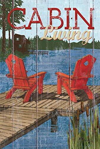 Toland Home Garden 1110006 Rustic Cabin Living 12_5 x 18 Inch Decorative Garden Flag 12_5 x 18