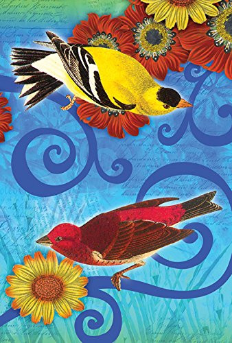 Toland Home Garden 1110083 Finches 12_5 x 18 Inch Decorative Garden Flag 12_5 x 18