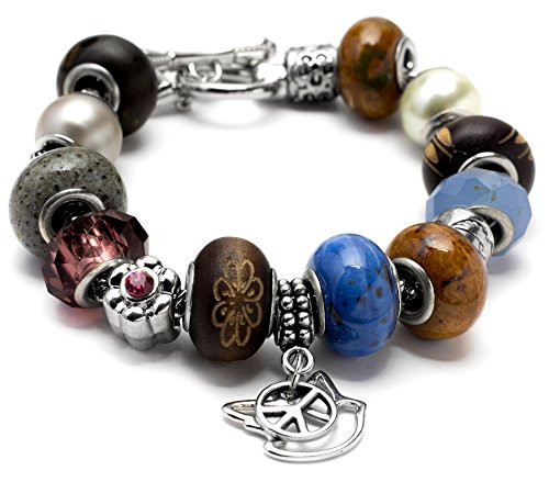 Cousin DIY Peace Sign Charm Large Hole Bead Kit - 18pc