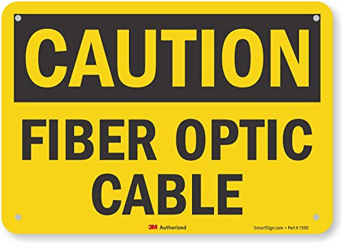 Smartsign U4-1304-RA-10X7Caution Fiber Optic Cable Reflective Recycled Aluminum Sign 10 x 7 Smartsign U4-1304-RA-10X7Caution Fiber Optic Cable Reflective Recycled Aluminum Sign 10 x 7