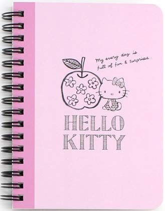 Hello Kitty Hard Cover Handy Ruled Spiral Notebook Note Pad Stationery School Supply Mint White Pink Purple 1pc C Pink