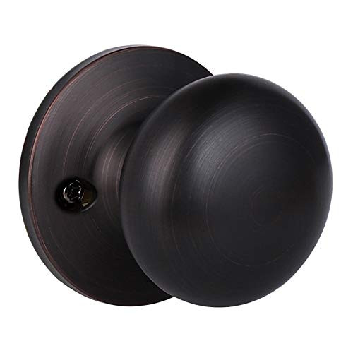 KNOBWELL 1 Pack Dummy Door Knob Closet Door Knob Single Side Door Knob Oil Rubbed Bronze Interior Door Knob Reversible for Left or Right Handed Doors
