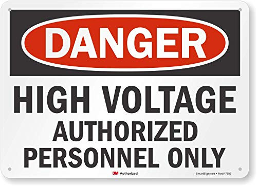 SmartSign Danger - High Voltage Authorized Personnel Only Sign 10 x 14 3M Engineer Grade Reflective Aluminum U1-1027-RA-14x10 SmartSign Danger - High Voltage Authorized Personnel Only Sign 10 x 14 3M Engineer Grade Reflective Aluminum U1-1027-RA-14x10