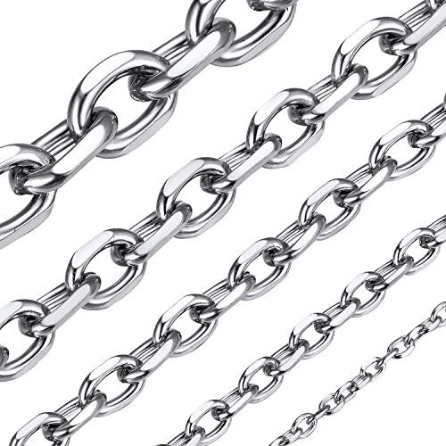 Cable Chain Necklace 3mm 26 inch Stainless Steel Jewelry Rolo Neck Link Chains for Men Cable Chain Necklace 3mm 26 inch Stainless Steel Jewelry Rolo Neck Link Chains for Men