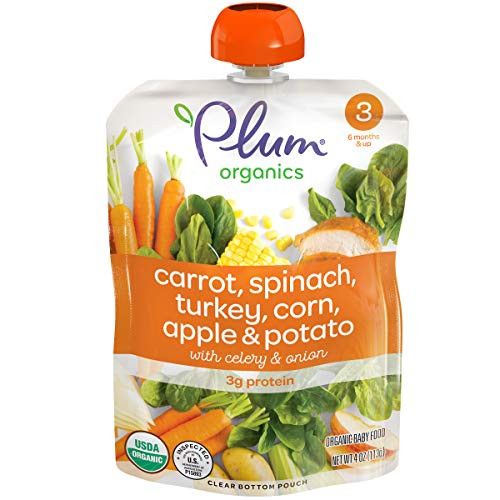 Plum Organics Stage 3 Organic Baby Food Carrot Spinach Turkey Corn Apple and Potato 4 Ounce Pouch Pack of 6 Plum Organics Stage 3 Organic Baby Food Carrot Spinach Turkey Corn Apple and Potato 4 Ounce Pouch Pack of 6