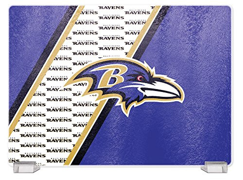 Duck House NFL Baltimore Ravens Tempered Glass Cutting Board with Display Stand