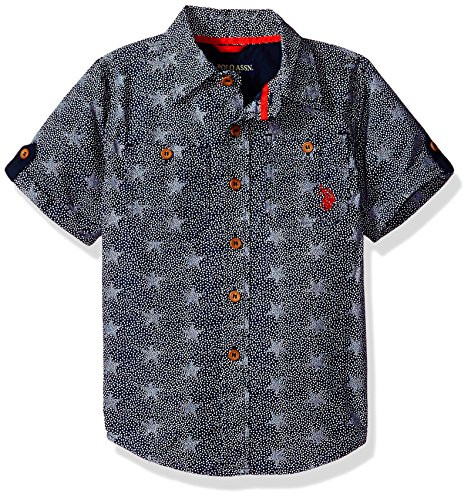 U_S_ Polo Assn_ Boys Little Long Sleeve Sport Shirt Classic Navy Soft 56