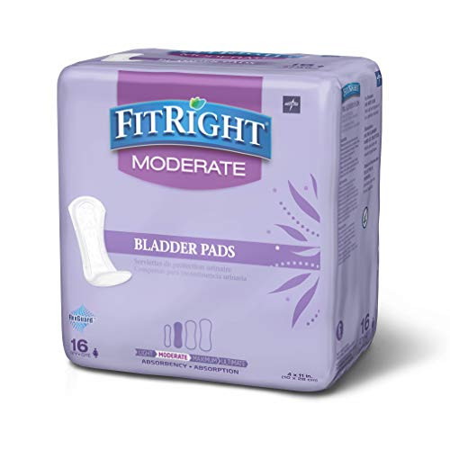 Medline-FBC1020Z FitRight Incontinence Bladder Control Pads Moderate Absorbency Protection 16 Count