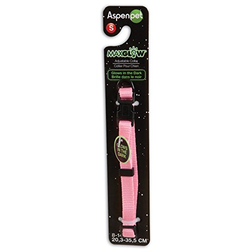 Petmate Glow-in Dark Adjustable Collar 38 x 8-14 Hot Pink