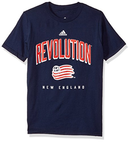 MLS New England Revolution Boys Outerstuff Arched Standard LS Tee Team Color  Youth Medium 10-12