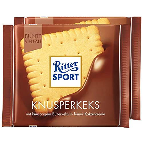 Ritter Sport Butter Biscuit Chocolate Bar Candy Original German Chocolate 100g3_52oz Pack of 2