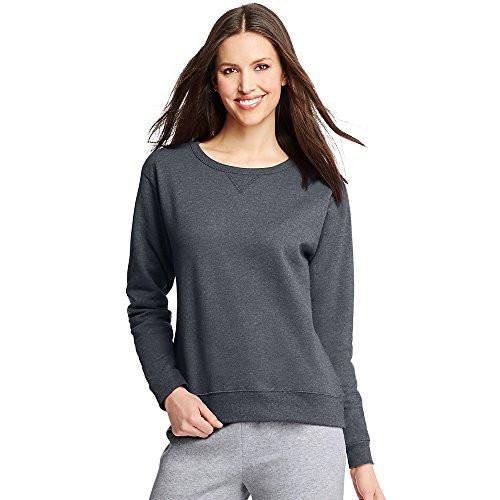 Hanes ComfortSoft EcoSmart Womens Crewneck Sweatshirt-Slate Heather-XL