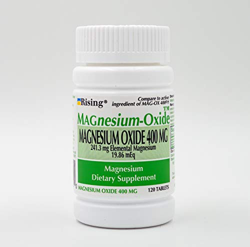Rising Pharma - MAGnesium Oxide 400mg - Elemental Magnesium Dietary Supplement - 120 count