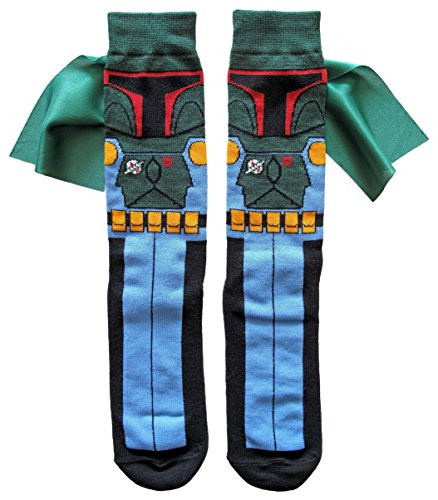 Hyp Star Wars Boba Fett Caped Mens Crew Socks Shoe Size 6-12