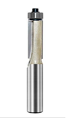Flush Trim Router Bit Double Flute Pattern Template Router Bit Carbide Tipped with Ball End Bearing Guide Woodworking Tool 12 Shank Cutting Dia_ 12 inch