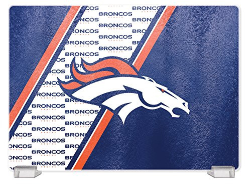 Duck House NFL Denver Broncos Tempered Glass Cutting Board with Display Stand