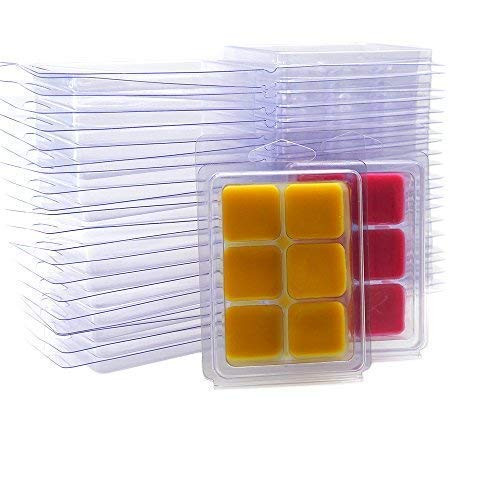 DGQ Wax Melt Molds - 25 Packs Clear Empty Plastic Wax Melt Clamshells for Wickless Wax Melt Candles