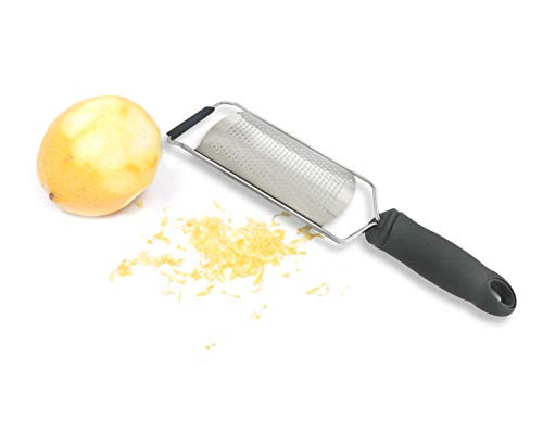 Tolizz Unique Lemon Zester  and  Cheese Grater - Great For Parmesan Cheese Chocolate Ginger Garlic Nutmeg  Protective Cover Dark Gray