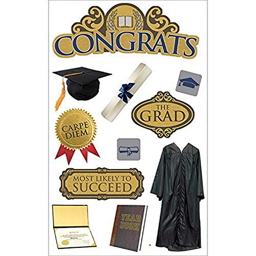 Paper House Productions STDM-0235E 3D Cardstock Stickers Congrats 3-Pack