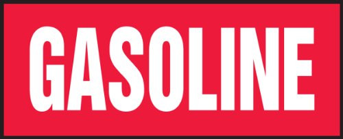 Accuform Signs LCHL517 Safety Label LegendGasoline 2 Length x 5 Width x 0_006 Thickness Adhesive Dura-Vinyl White on Red