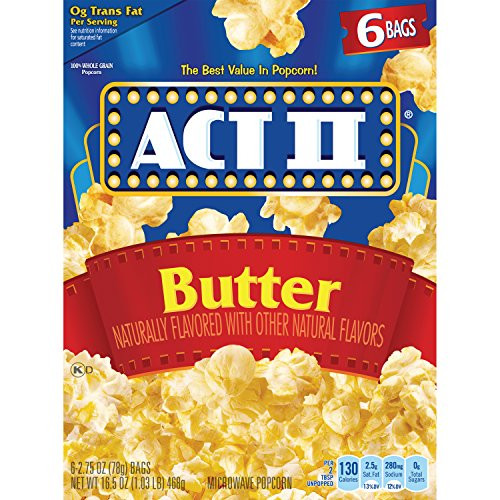 ACT II Microwave Popcorn Butter 2_75-oz_ Bags 6 Ct