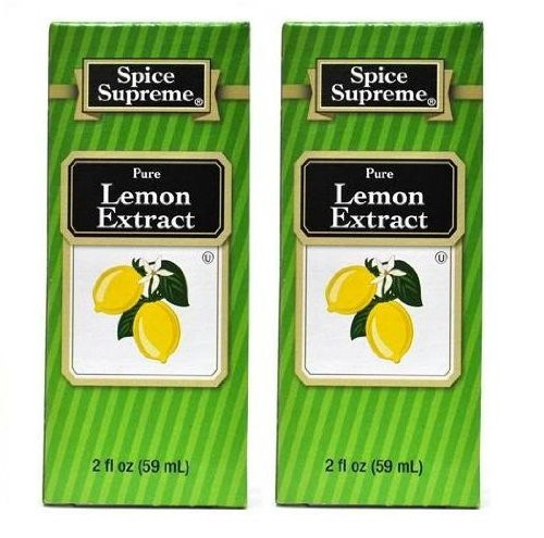 Spice Supreme Flavorings Pure Lemon Extract Pack of 2 2 oz Size
