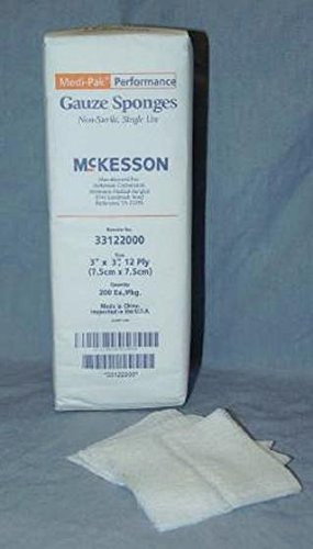 Mck44162000 - Mckesson Brand Sponge Dressing Medi-Pak Performance Cotton Gauze 16-Ply 4 X 4 Inch Square