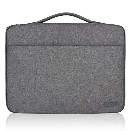 Arvok 13 13.3 14 Inch Water-resistant Canvas Fabric Laptop Sleeve With Handle & Zipper Pocket/Notebook Computer Case/Ultrabook Tablet Briefcase Carrying Bag For Acer/Asus/Dell/Lenovo/HP/Samsung (Gray)