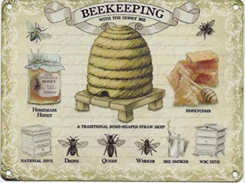 PaBoe Bee Keeping Metal Sign - Beekeeping Sign_ Retro Vintage 8x12 Tin Metal Sign Wall Decor Home Decor PaBoe Bee Keeping Metal Sign - Beekeeping Sign_ Retro Vintage 8x12 Tin Metal Sign Wall Decor Home Decor